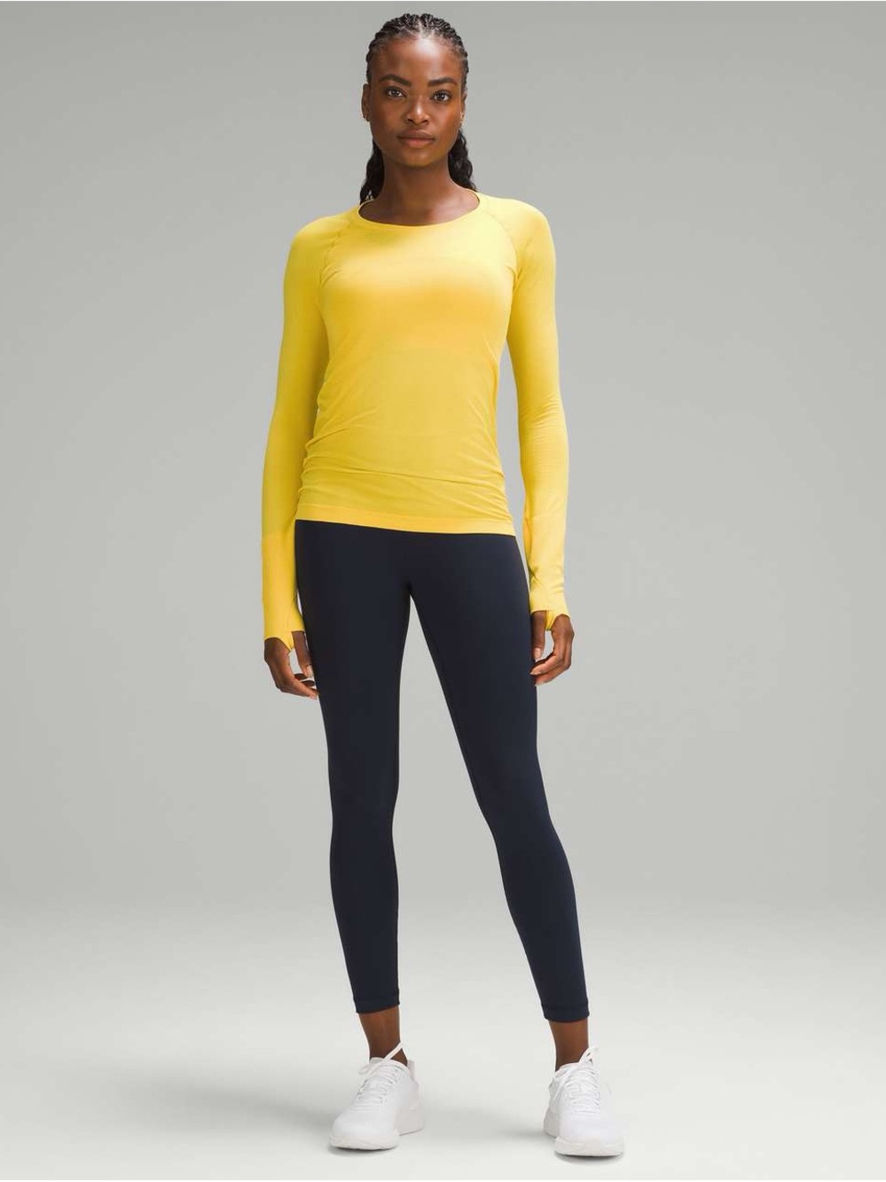 lululemon athletica Utility Yellow Long-Sleeve Swiftly Top size 10